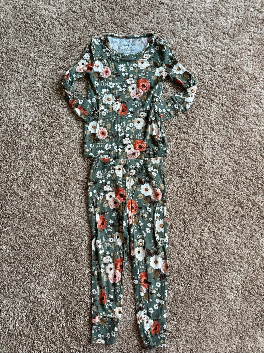 3T-4T Floral Long Sleeve Pajama Set: Posh Peanut